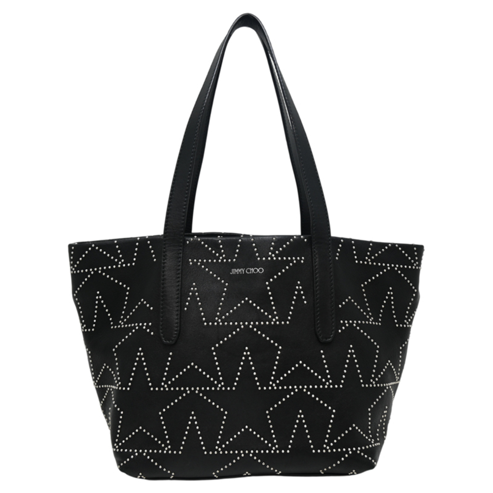 Jimmy Choo Sofia S Star Studded Women's Tote Bag, Leather, Black